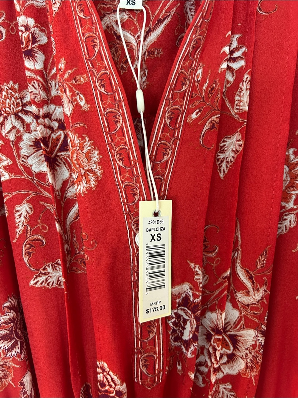 Max Studio Rust Floral Button-Front Tiered Maxi Dress - Picture 3 of 9